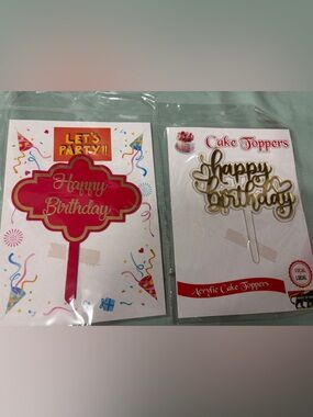 Happy Birthday - Cake Toppers 4pcs